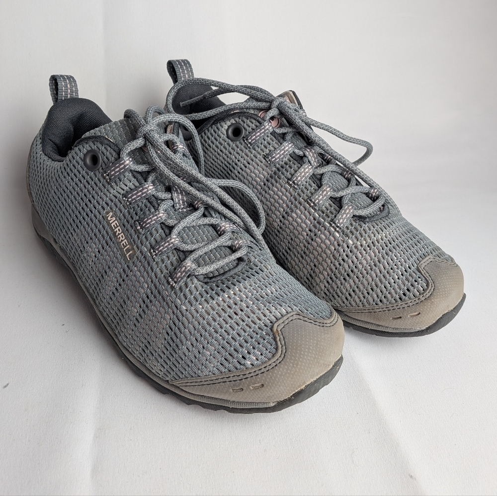 MERRELL Women Lace Up Shoes Size 7.5 Gray Color Flat Walking Shoes